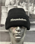 Mouseketeer Embroidered Ribbed Knit Beanie - Black