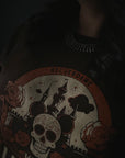 Viva La Magia Sugar Skull Castle - Dia De Los muertos - Dark Brown Crewneck Sweatshirt