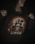 Viva La Magia Sugar Skull Castle - Dia De Los muertos - Dark Brown Crewneck Sweatshirt