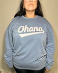 Lilo & Stitch Ohana Ball Club - Blue Denim Color Crewneck Sweatshirt