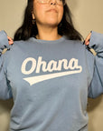 Lilo & Stitch Ohana Ball Club - Blue Denim Color Crewneck Sweatshirt