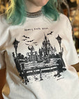 Spooky Castle Views Tee - White - Oversized Tee