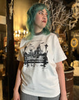 Spooky Castle Views Tee - White - Oversized Tee