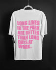 Long Lines In The Park Tee - Oversized Fit - Pink Ink