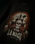Viva La Magia Sugar Skull Castle - Dia De Los muertos - Dark Brown Crewneck Sweatshirt
