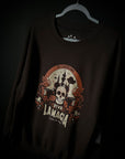 Viva La Magia Sugar Skull Castle - Dia De Los muertos - Dark Brown Crewneck Sweatshirt