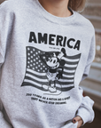 Steamboat Willie Celebrate America Sweatshirt - Heather Grey