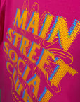 Main Street Social Club Tee - Classic Fit - Neon Fuchsia (Front & Back)