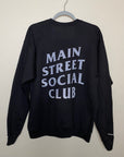 🖤 Main Street Social Club Black Crewneck Sweatshirt (Front & Back)