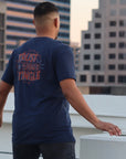 Trust Your Tingle Tee- Navy Blue (front & back)
