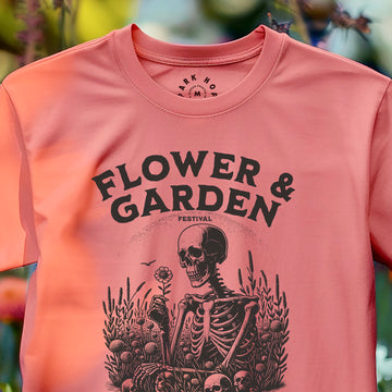 Flower & Garden Festival Tee - Topiary To Die For - Coral Color