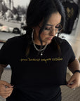 Never Tickle A Sleeping Dragon (In Latin) - Gold Ink
