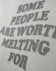 Worth Melting For White Tee - Shimmer Silver