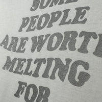 Worth Melting For White Tee - Shimmer Silver