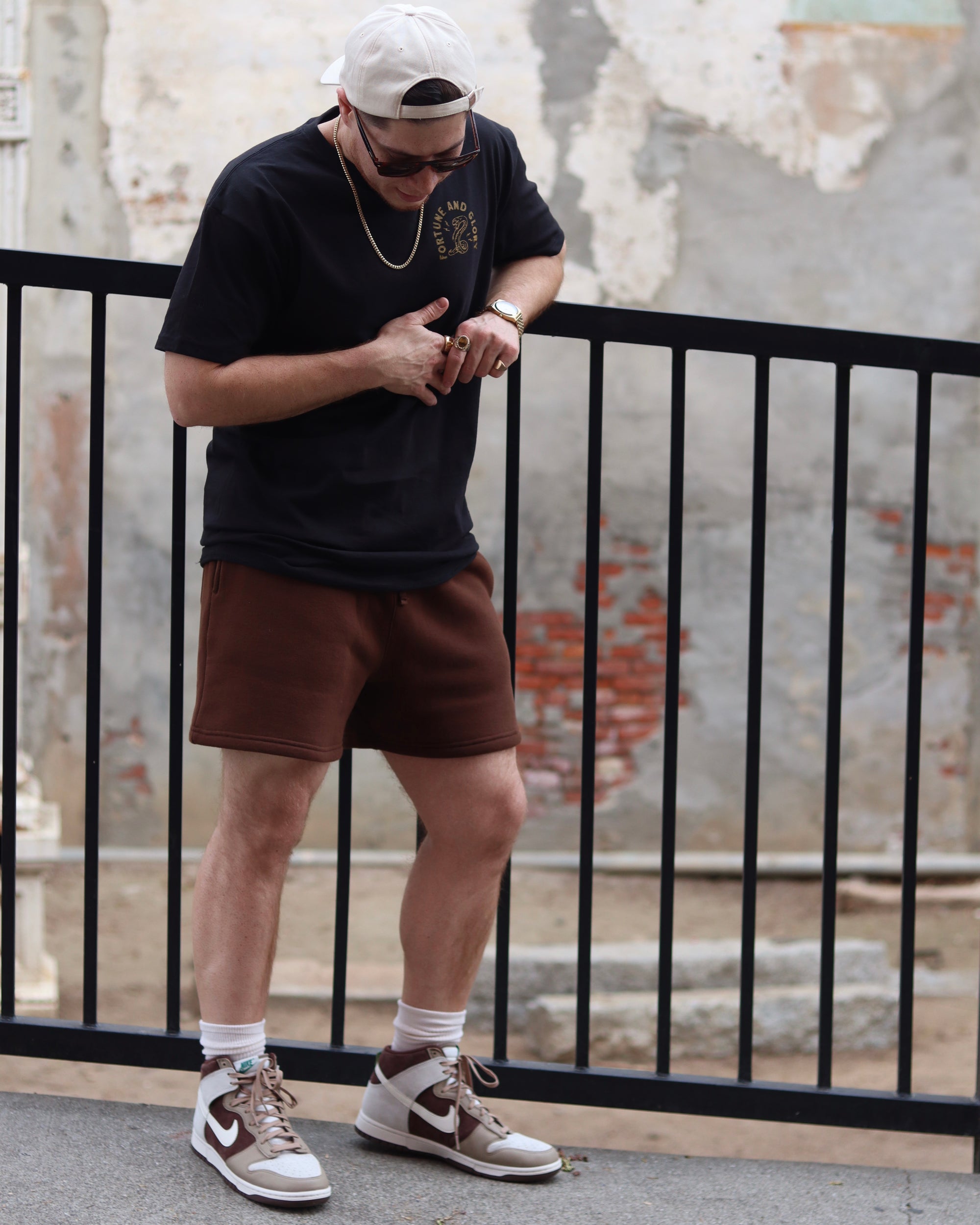 Fortune And Glory Black Tee - Classic Fit (front and back)