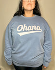 Ohana Ball Club - Comfort Colors Blue Jean Crewneck Sweater