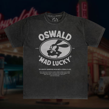 "Mad Lucky" Oswald The Lucky Rabbit - Black Premium Vintage Wash
