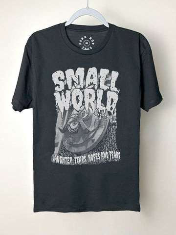 Spooky Small World - Black Tee with Grey Ink