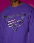 90's Captain EO w/Sleeve Hit - Neon Purple Crewneck, Long Sleeve or Classic Tee