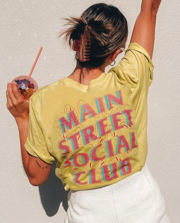 Main Street Social Club Tee MSSC Neon Strobe (Front & Back)