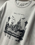 Spooky Castle Views Tee - Grey - In Classic & Oversized Fit