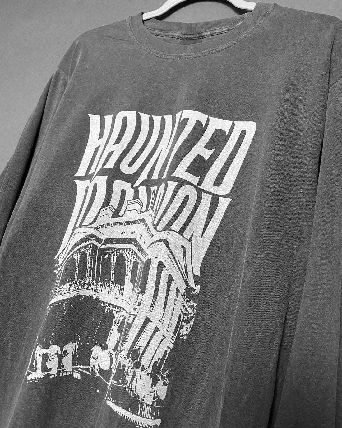 Charcoal Haunted Mansion - Premium Dye-Washed Long Sleeve