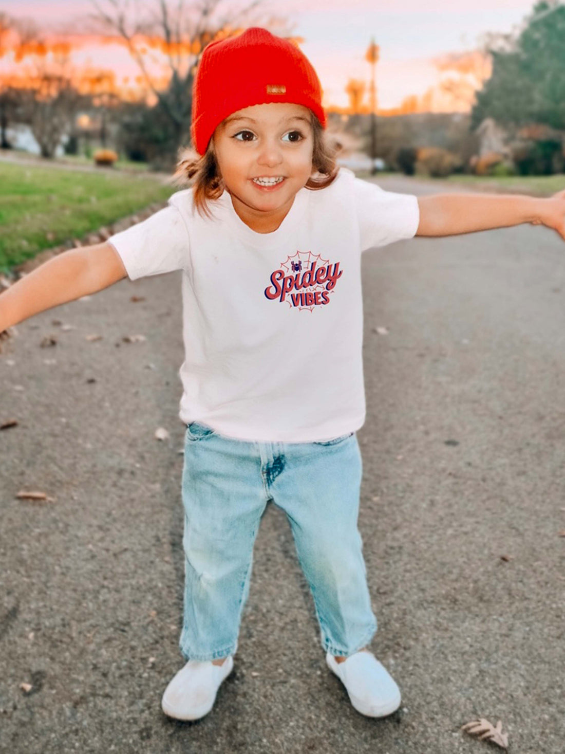 Toddler Spidey Vibes Tee - White (front logo only)