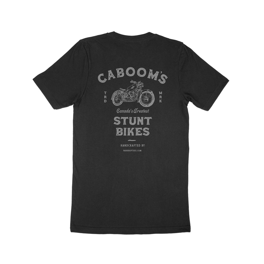 🏍 Caboom's Stunt Bikes Black Tee (black front & back)